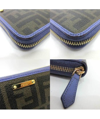 Fendi Wallet Zucca Long Round Khaki x Purple Plate Ladies PVC Leather ouvre sa boutique