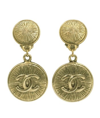 Chanel Earrings Gold Coco Mark GP CHANEL Swing Coin Women's Circle votre