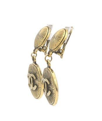 Chanel Earrings Gold Coco Mark GP CHANEL Swing Coin Women's Circle votre