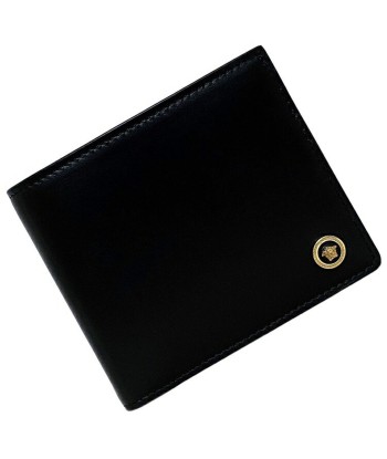 Versace Bi-Fold Wallet Black Gold Medusa DPU2463 DVTE4 Calf Leather VERSACE Men's Icon 2024