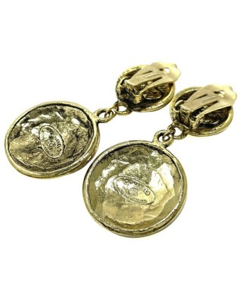 Chanel Earrings Gold Coco Mark GP CHANEL Swing Coin Women's Circle votre