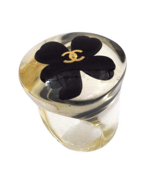 Chanel Ring Clear Yellow Black No. 13 Plastic CHANEL Clover Coco Mark Scarf Muffler Toutes les collections ici