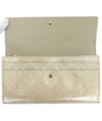 Louis Vuitton Long Bi-Fold Wallet Portofeuil Sara Beige Perle Monogram Verni M91971 Enamel TN0181 LOUIS VUITTON Flap Patent Leather Ladies LV paiement sécurisé