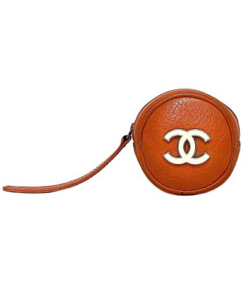 Chanel Coin Case Orange Coco Mark Purse Leather Lambskin 8s CHANEL Pouch Womens Mini en ligne des produits 