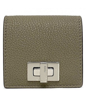 Fendi Coin Case Beige Silver Peek-A-Boo 8M0453 A91B Leather FENDI Purse Turn Lock Ladies vente chaude votre 