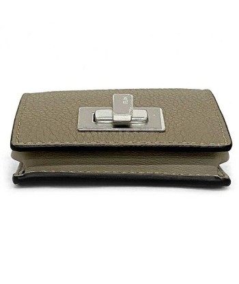 Fendi Coin Case Beige Silver Peek-A-Boo 8M0453 A91B Leather FENDI Purse Turn Lock Ladies vente chaude votre 