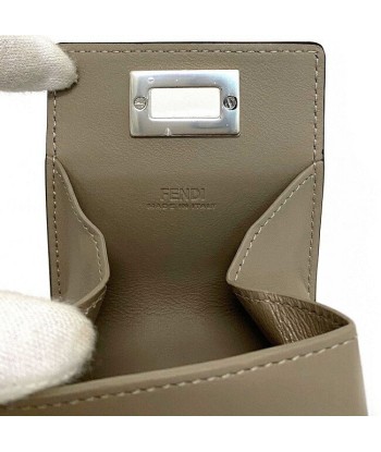 Fendi Coin Case Beige Silver Peek-A-Boo 8M0453 A91B Leather FENDI Purse Turn Lock Ladies vente chaude votre 