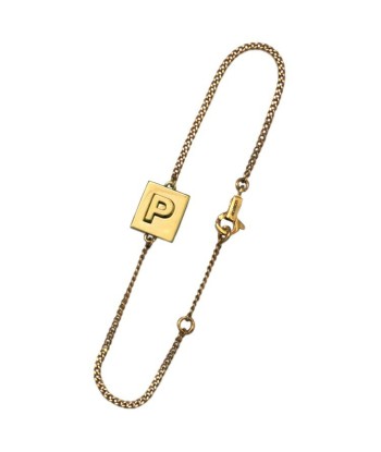 Celine Bracelet Gold 46B0P6BRA 35OR GP CELINE Initial Alphabet P Breath Chain Plate Ladies des créatures d'habitude