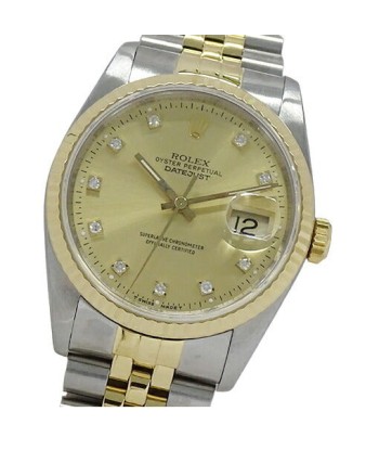 Rolex ROLEX Datejust 16233G No. E Watch Mens 10P Diamond Automatic AT Stainless SS Gold YG Combination Polished livraison gratuite