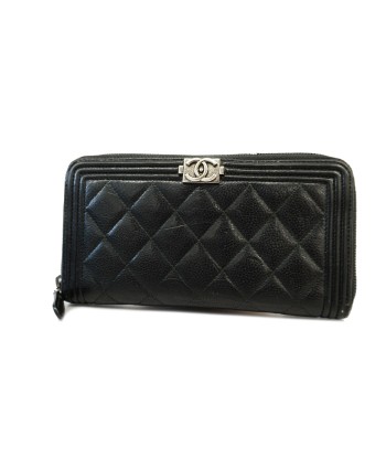 Auth Chanel Boy Chanel Bifold Long Wallet Womens Caviar Leather Long Wallet l'évolution des habitudes 