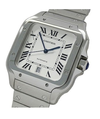 Cartier Watch Mens Santos LM Date Automatic AT Stainless SS WSSA0009 Silver With Replacement Belt Polished Voir les baskets