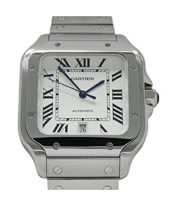 Cartier Watch Mens Santos LM Date Automatic AT Stainless SS WSSA0009 Silver With Replacement Belt Polished Voir les baskets