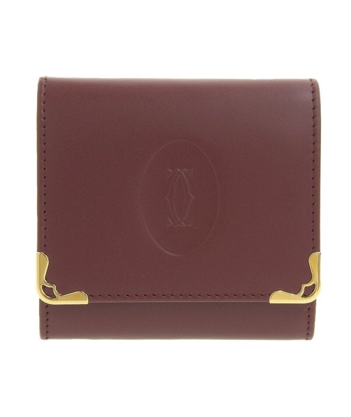 Cartier Wallet Ladies Coin Purse Mast Leather Bordeaux Red L3000464 pas cher