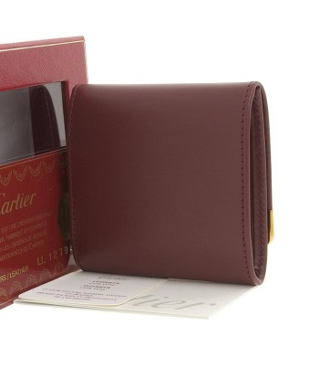 Cartier Wallet Ladies Coin Purse Mast Leather Bordeaux Red L3000464 pas cher