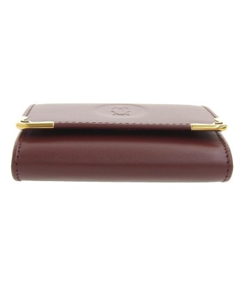 Cartier Wallet Ladies Coin Purse Mast Leather Bordeaux Red L3000464 pas cher