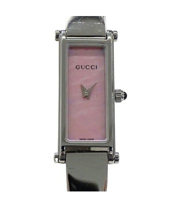 Gucci GUCCI Watch Ladies Pink Shell Quartz Stainless SS 1500L Square Bangle Silver d'Europe débarque