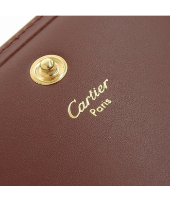 Cartier Wallet Ladies Coin Purse Mast Leather Bordeaux Red L3000464 pas cher