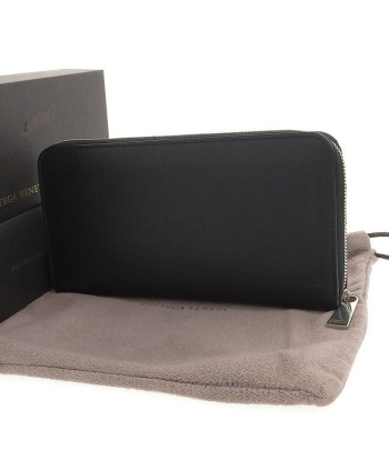 BOTTEGA VENETA wallet mens leather black round livraison gratuite