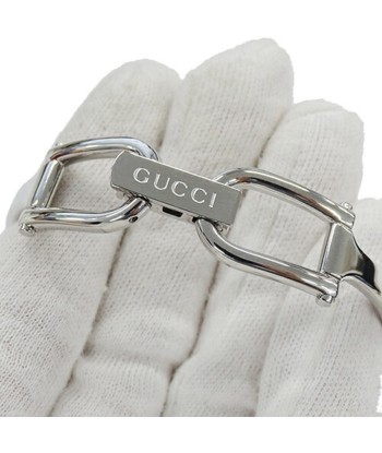 Gucci GUCCI Watch Ladies Pink Shell Quartz Stainless SS 1500L Square Bangle Silver d'Europe débarque