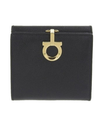 Salvatore Ferragamo Ferragamo Salvatore Wallet Womens Bi-Fold Gancio Leather Black votre restaurant rapide dans 