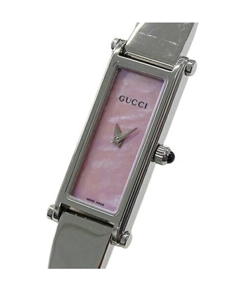 Gucci GUCCI Watch Ladies Pink Shell Quartz Stainless SS 1500L Square Bangle Silver d'Europe débarque