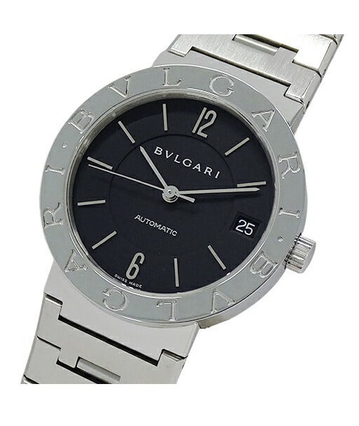 Bvlgari BVLGARI Watch Boys Date Automatic AT Stainless SS BB33SS Silver Black Polished plus qu'un jeu 