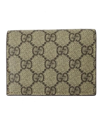 Gucci GUCCI Wallet Women's Bi-Fold GG Supreme Rainbow & Love 476412 Beige Brown solde