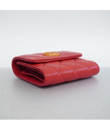 Auth Chanel Matelasse Tri-fold Wallet Womens Lambskin Wallet (tri-fold) Red Comparez plus de prix