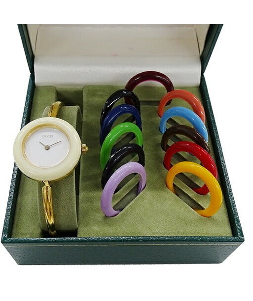 Gucci GUCCI Watch Ladies Change Bezel Quartz GP 11 / 12.2 Bangle 12 Color Gold suggérées chez