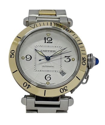 Cartier Watch Mens Pasha 38mm Date Automatic AT Stainless SS Gold YG W31035T6 Combination Back Polished du meilleur 