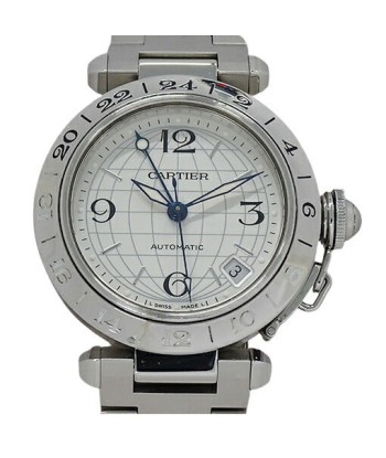 Cartier Watch Boys Pasha C Meridian GMT Date Automatic AT Stainless SS W31078M7 Silver Polished outlet