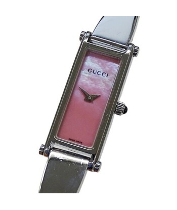 Gucci GUCCI Watch Ladies Pink Shell Quartz Stainless SS 1500L Square Bangle Silver plus qu'un jeu 