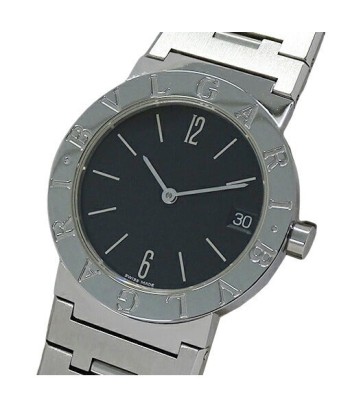 Bvlgari BVLGARI Watch Boys Date Quartz Stainless SS BB30SSD Silver Black Polished shop