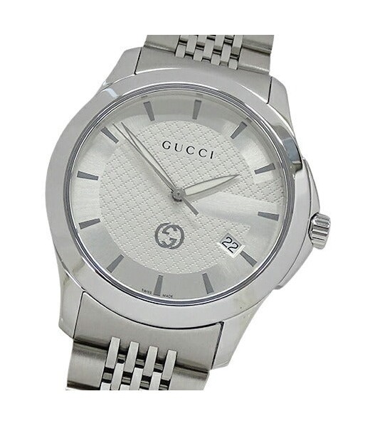 Gucci GUCCI Watch Mens G Timeless Date Quartz Stainless SS 126.4 YA1264174 Silver sur le site 