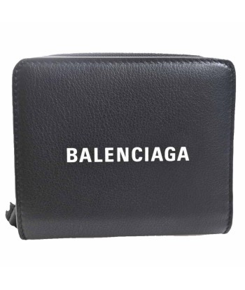 Balenciaga Leather Everyday Bi-Fold Wallet Black à prix réduit toute l'année