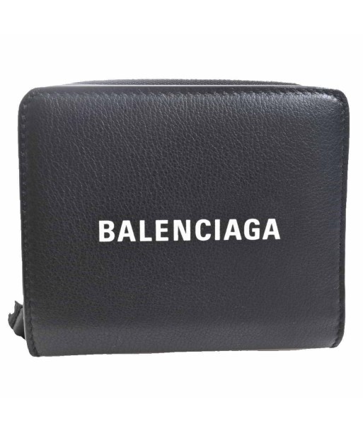 Balenciaga Leather Everyday Bi-Fold Wallet Black à prix réduit toute l'année