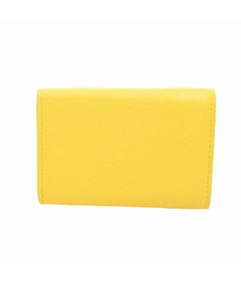 Balenciaga Leather Paper Mini Tri-Fold Wallet Yellow de technologie