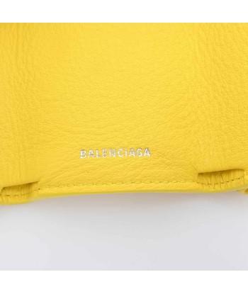 Balenciaga Leather Paper Mini Tri-Fold Wallet Yellow de technologie