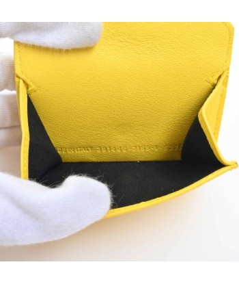 Balenciaga Leather Paper Mini Tri-Fold Wallet Yellow de technologie