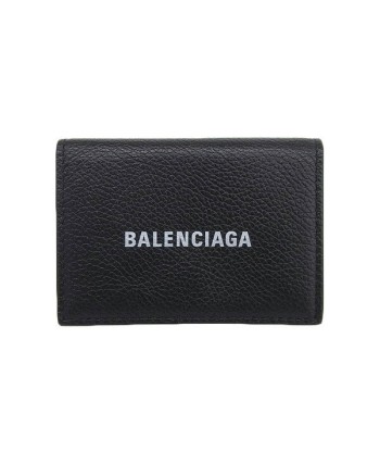 Balenciaga Leather Cash Mini Tri-Fold Wallet Black Toutes les collections ici