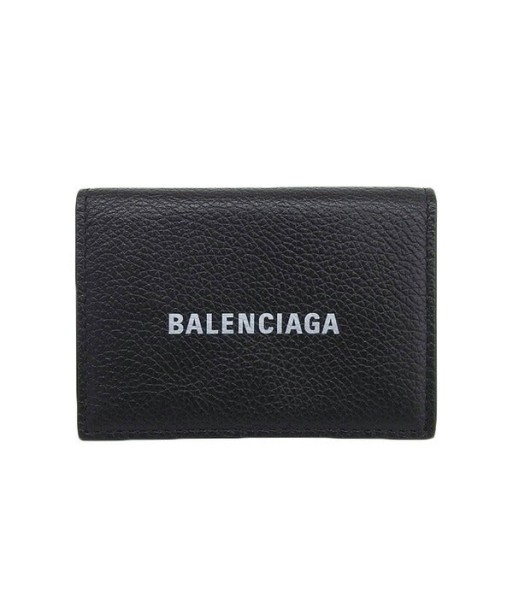 Balenciaga Leather Cash Mini Tri-Fold Wallet Black Toutes les collections ici