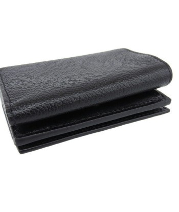 Balenciaga Leather Cash Mini Tri-Fold Wallet Black Toutes les collections ici