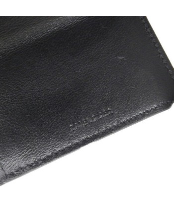 Balenciaga Leather Cash Mini Tri-Fold Wallet Black Toutes les collections ici