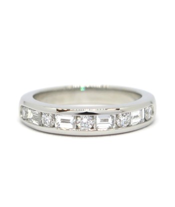 TIFFANY & Co. Tiffany Pt950 Half Eternity Diamond Ring  6.5 5.2g hantent personnes