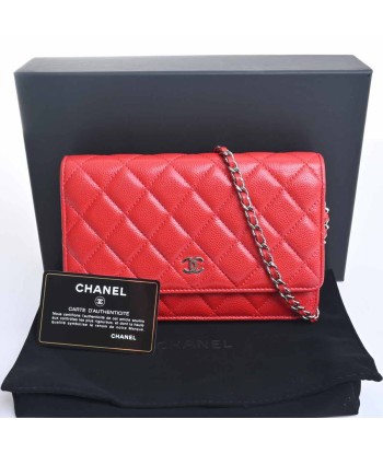 CHANEL Caviar Skin Coco Mark Matrasse Chain Red Faites des économies