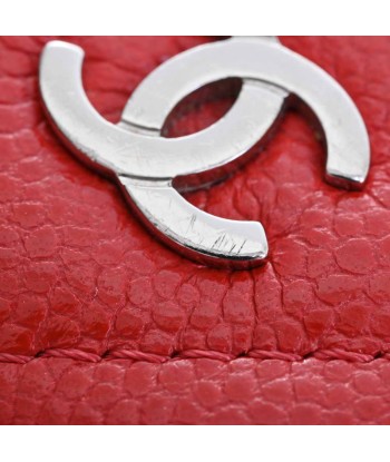 CHANEL Caviar Skin Coco Mark Matrasse Chain Red Faites des économies