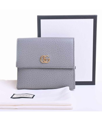 Gucci Petit GG Marmont Leather W Bi-Fold Wallet Gray chez Cornerstreet bien 