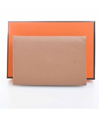 HERMES Hermes Goat Calvi Card Case Brown l'achat 