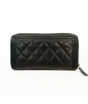 Auth Chanel Boy Chanel Bifold Long Wallet Womens Caviar Leather Long Wallet l'évolution des habitudes 