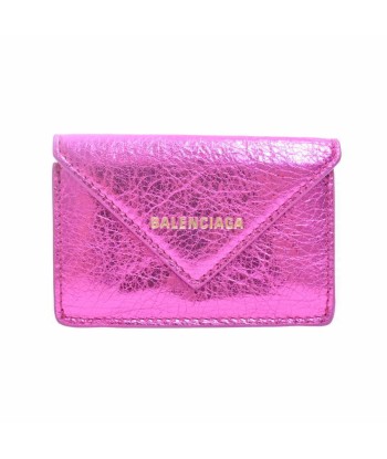 Balenciaga Metallic Leather Paper Mini Tri-Fold Wallet Pink Vous souhaitez 